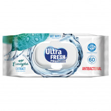 Premium Antibacterial Влажные салфетки с экстрактом эвкалипта 60шт с клапаном