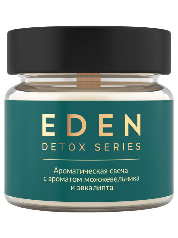 Detox Ароматическая свеча с ароматом можжевельника и эвкалипта 100мл от EDEN + 1
