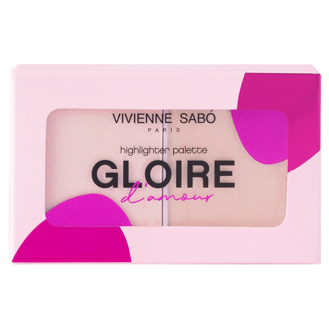 Палетка хайлайтеров Gloire D'amour, тон 02 персиковый от Vivienne Sabo + 14