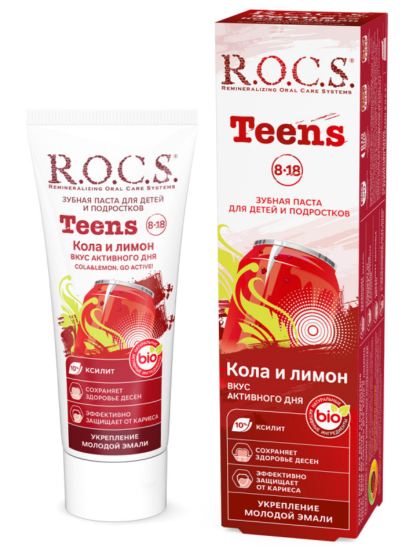 Зубная паста для детей и подростков Кола и лимон 74г  от R.O.C.S. + 1