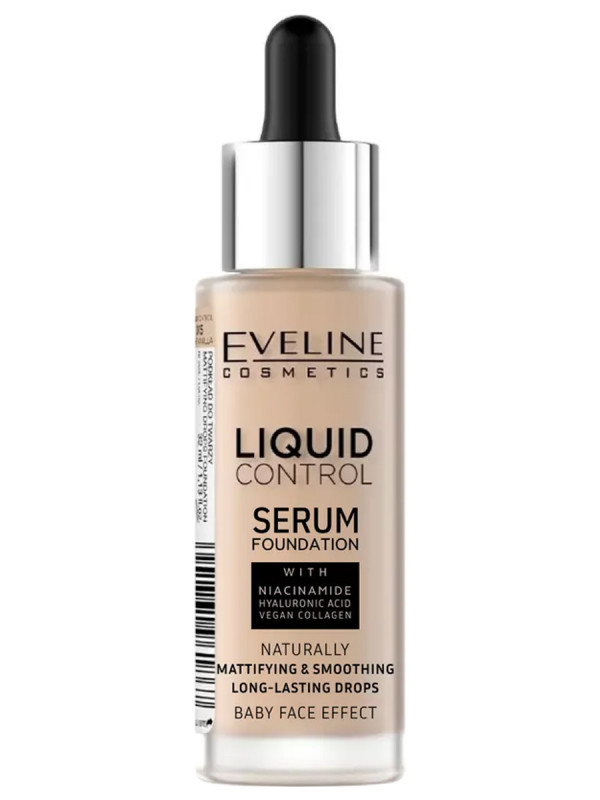 Тональная основа Liquid Control, тон 015 light vanilla  от Eveline Cosmetics + 1