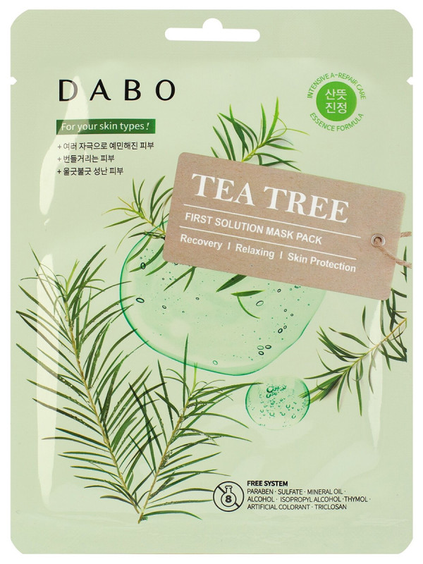 Solution Тканевая маска с экстрактом чайного дерева 23г от Dabo + 1