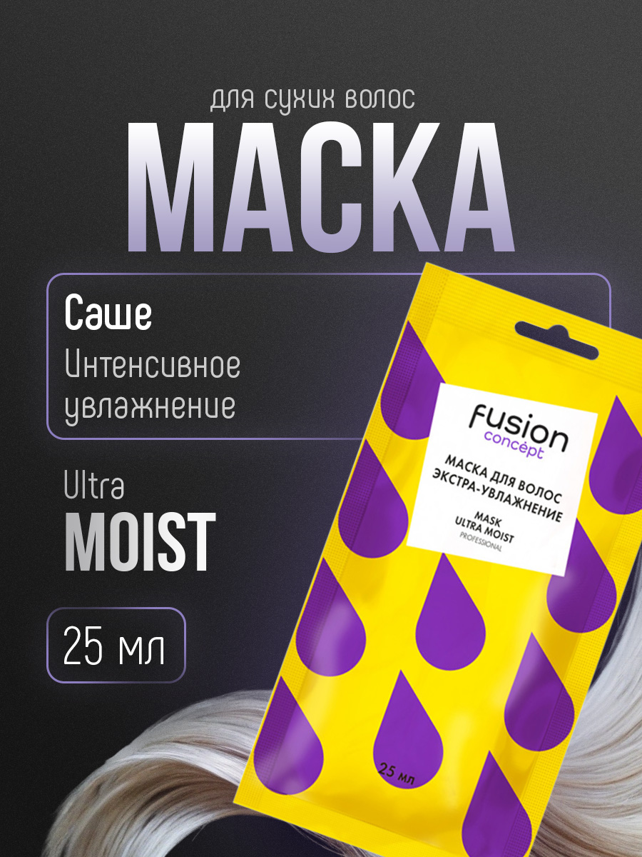 Маска экстра-увлажнение Ultra Moist 25мл саше от Concept Moscow + 2