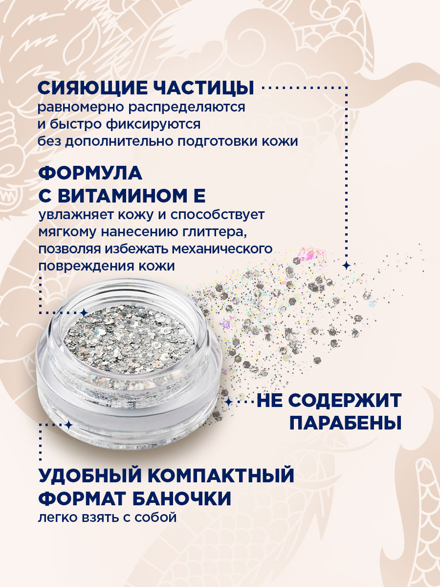 Глиттер для лица и тела Sparkle Bang, тон 134 серебряный от SHU + 8