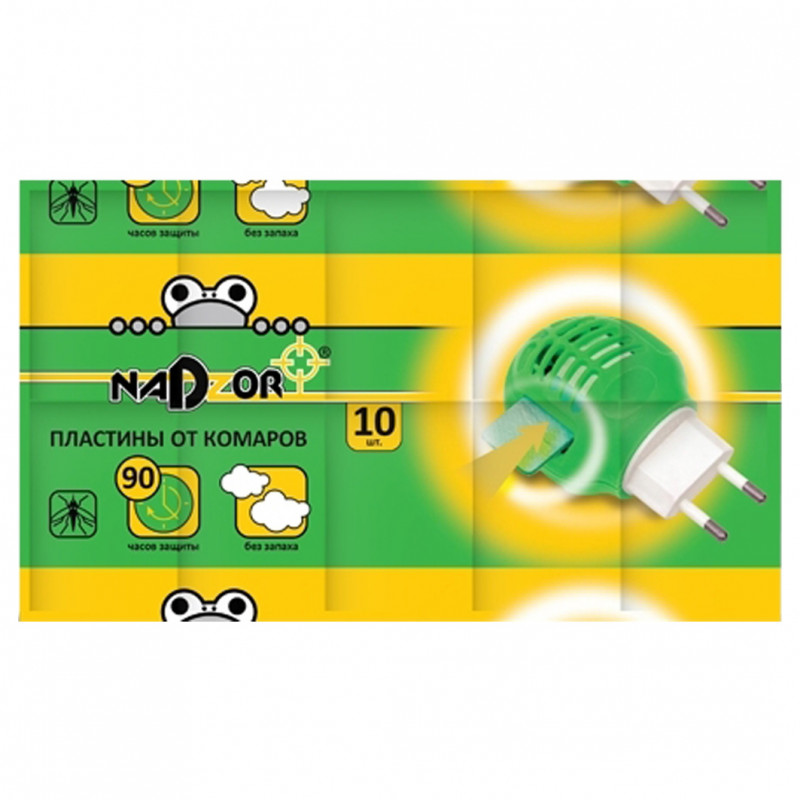 Пластины от комаров 10шт без запаха от Nadzor + 1