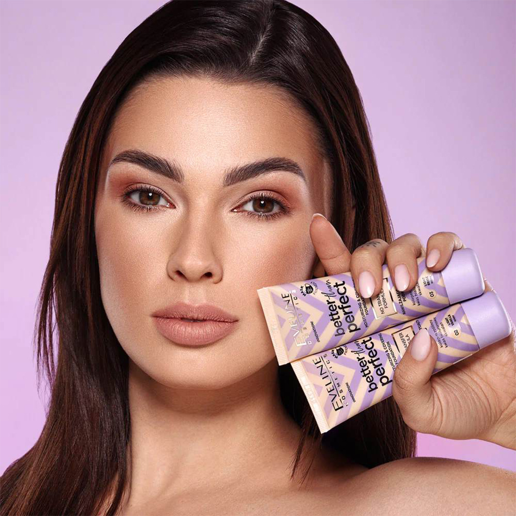 Тональная основа Better Than Perfect, тон 02 light vanilla от Eveline Cosmetics + 3