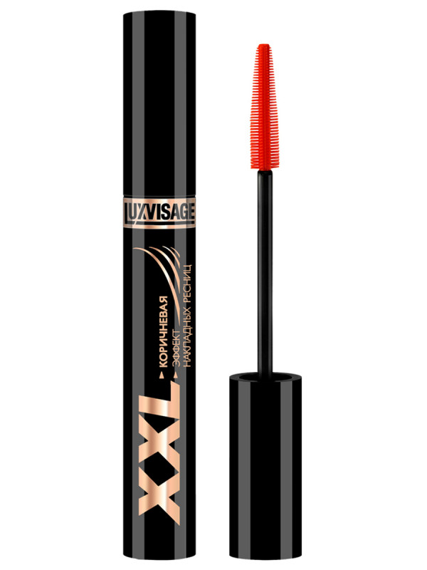 Тушь для ресниц XXL суперобъем Эффект накладных ресниц, коричневая от LuxVisage + 1