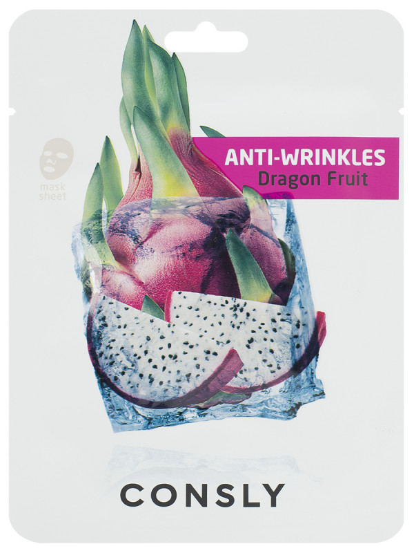 Exotic Fruits Тканевая маска Антивозрастная с экстрактом драгонфрута 20мл от Consly + 1