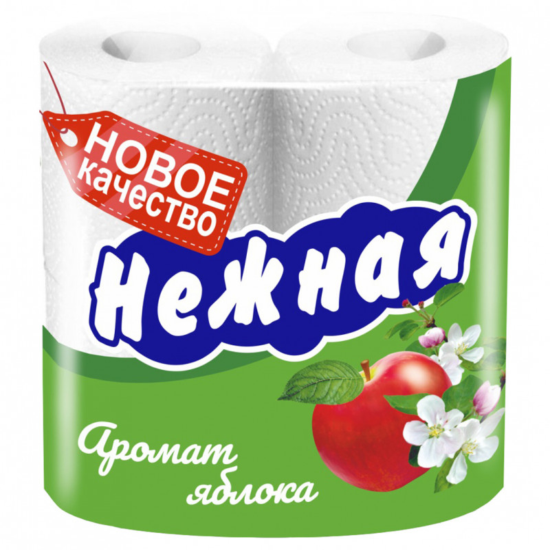 Туалетная бумага Аромат яблока 4шт от Нежная + 1