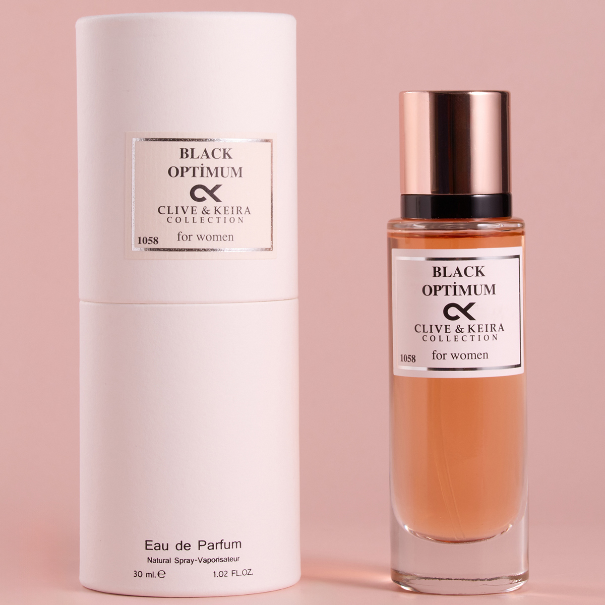 Парфюмерная вода женская №1058 Black Optimum 30мл от Clive&Keira + 4