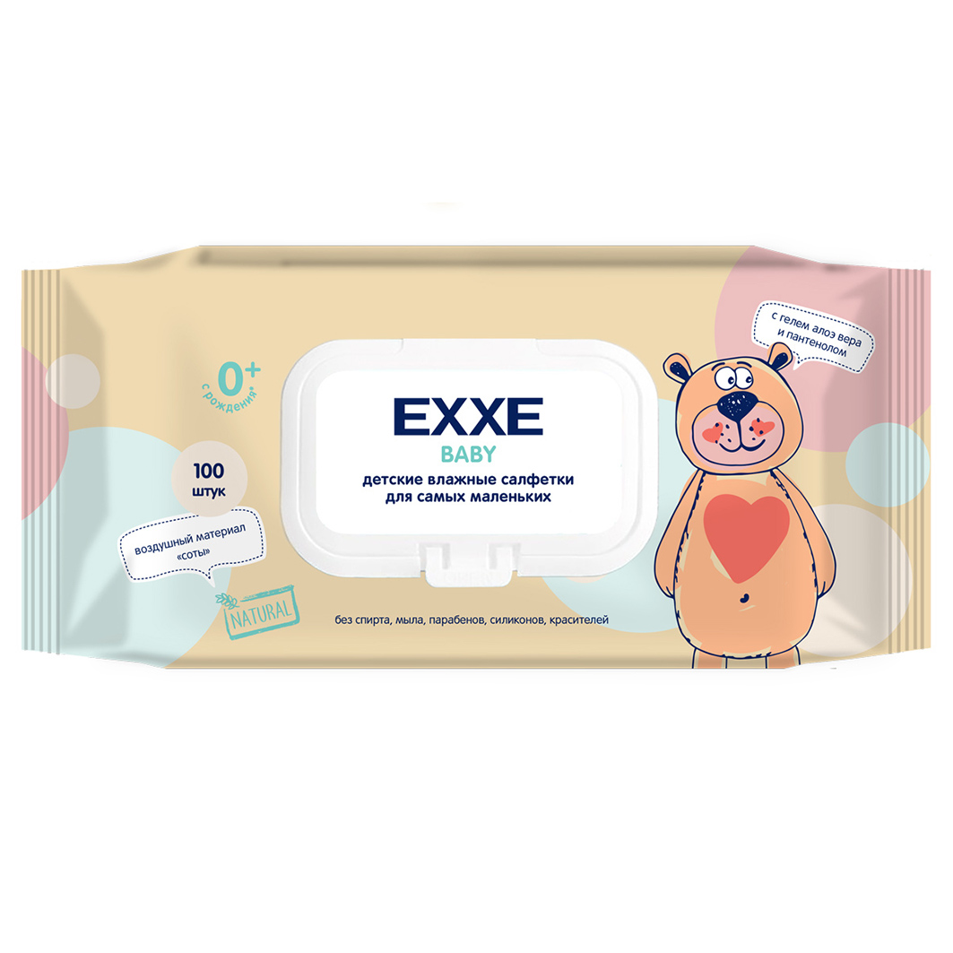 Baby 0+ Влажные салфетки для детей 100шт от EXXE + 2