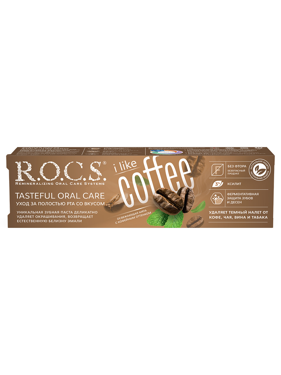 Зубная паста iLike Coffee освежающая мята с кофейным оттенком 74г от R.O.C.S. + 5