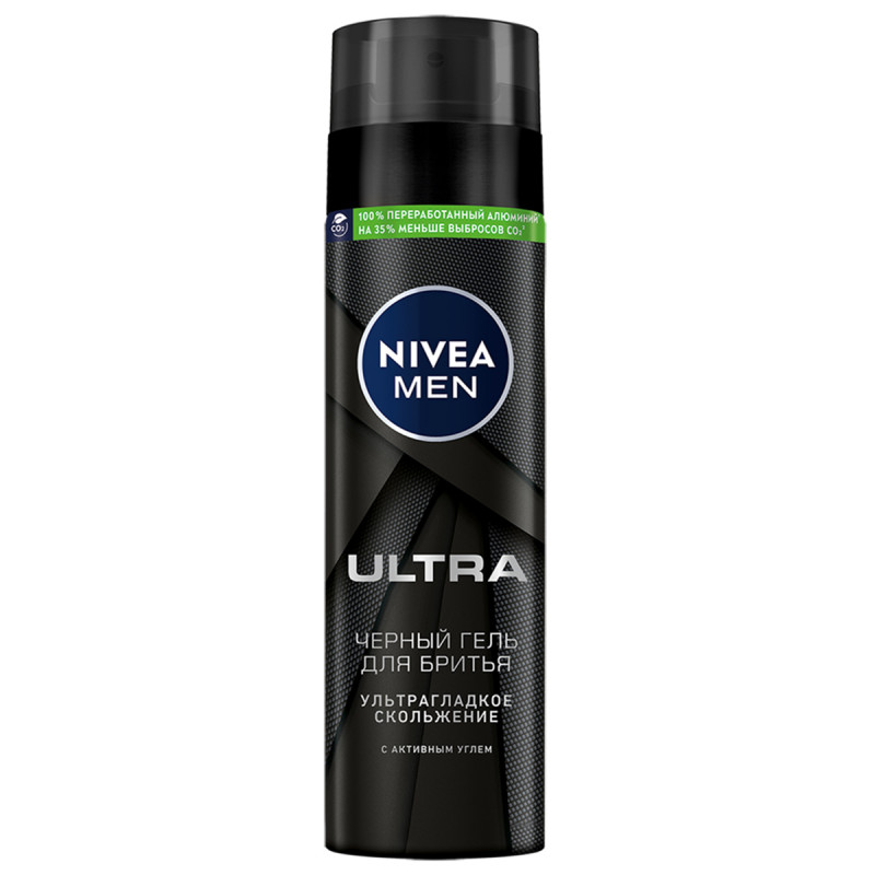 Men Гель для бритья черный Ultra 200мл  от Nivea + 1