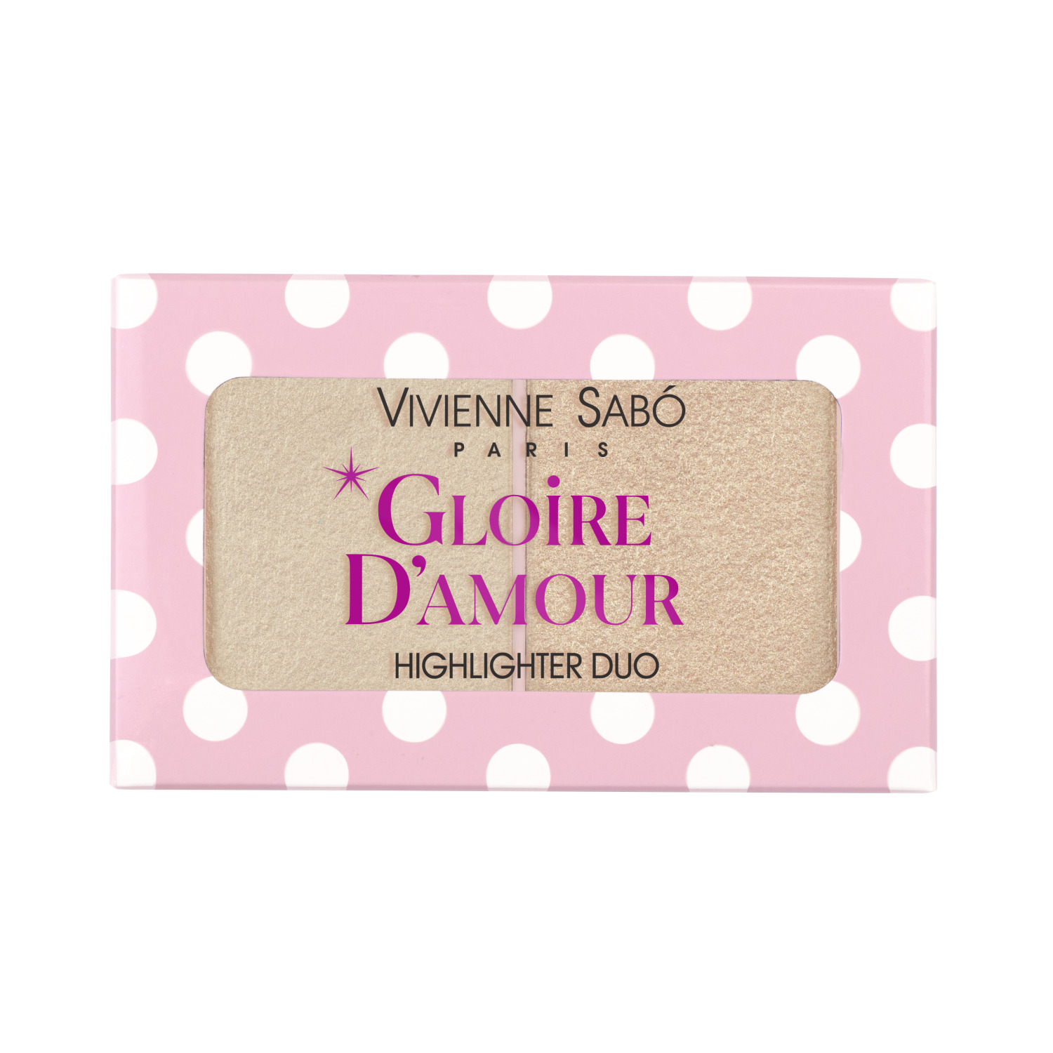 Палетка хайлайтеров Gloire D'amour, тон 01 светло-розовый от Vivienne Sabo + 13
