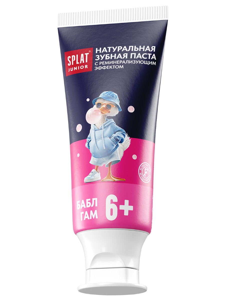 Junior Зубная паста натуральная от 6 лет Бабл Гам 55мл73г от Splat + 5