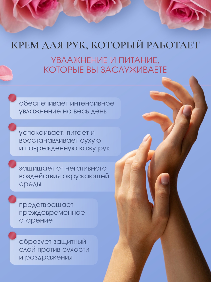 Крем для рук 75мл от Rose of Bulgaria + 3