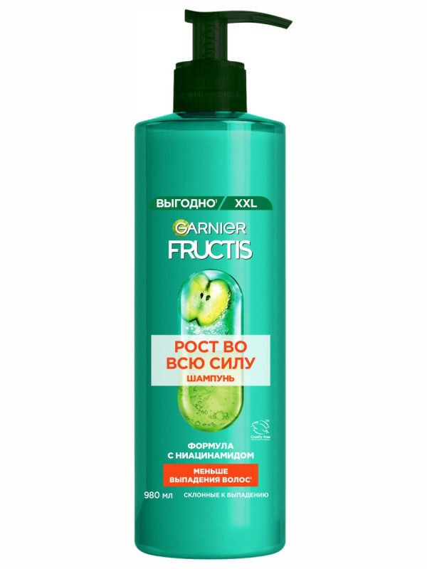 Fructis Шампунь укрепляющий Рост во всю силу 980мл от Garnier + 1