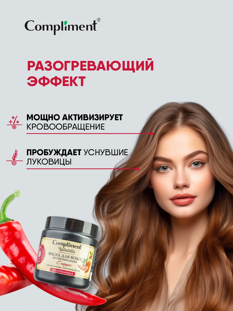 Naturalis Маска для волос с перцем Против выпадения 500мл от Compliment + 6