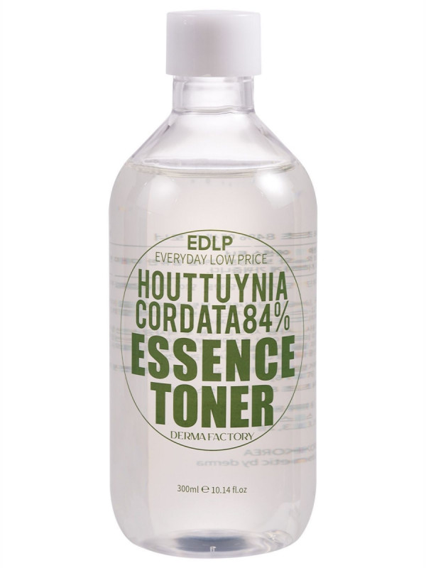 Тонер для лица с экстрактом хауттюйнии Houttuynia Cordata 84% Essence Toner 300мл от Derma Factory + 1