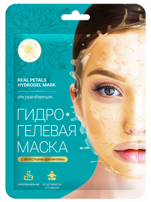 Антивозрастная гидрогелевая Маска для лица с лепестками хризантемы 30г от Mi-Ri-Ne + 1